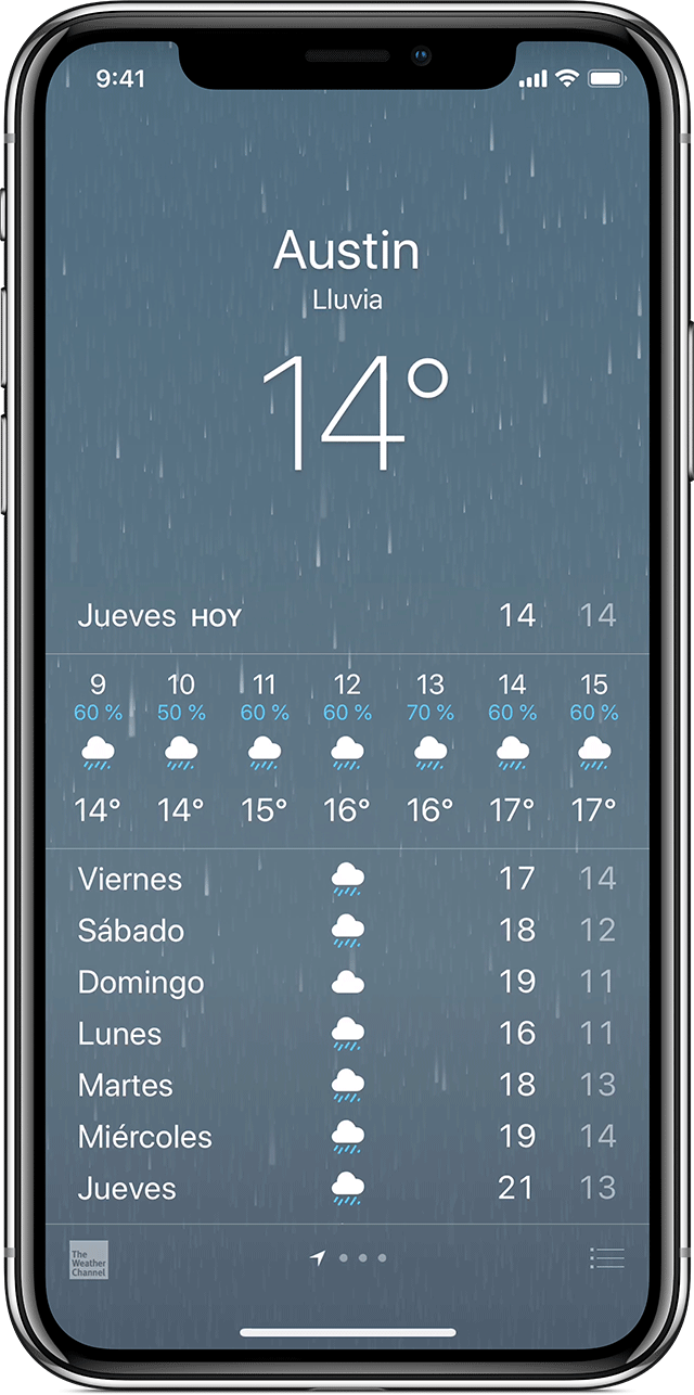 Acerca de la app Clima y los íconos del iPhone y el iPod touch