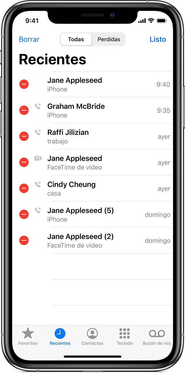 Ver y eliminar el historial de llamadas en el iPhone - Soporte técnico de  Apple