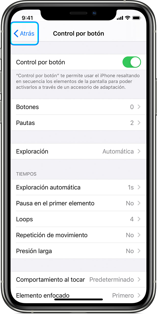 Usar Control por botón para navegar en el iPhone, iPad o iPod touch -  Soporte técnico de Apple (MX)