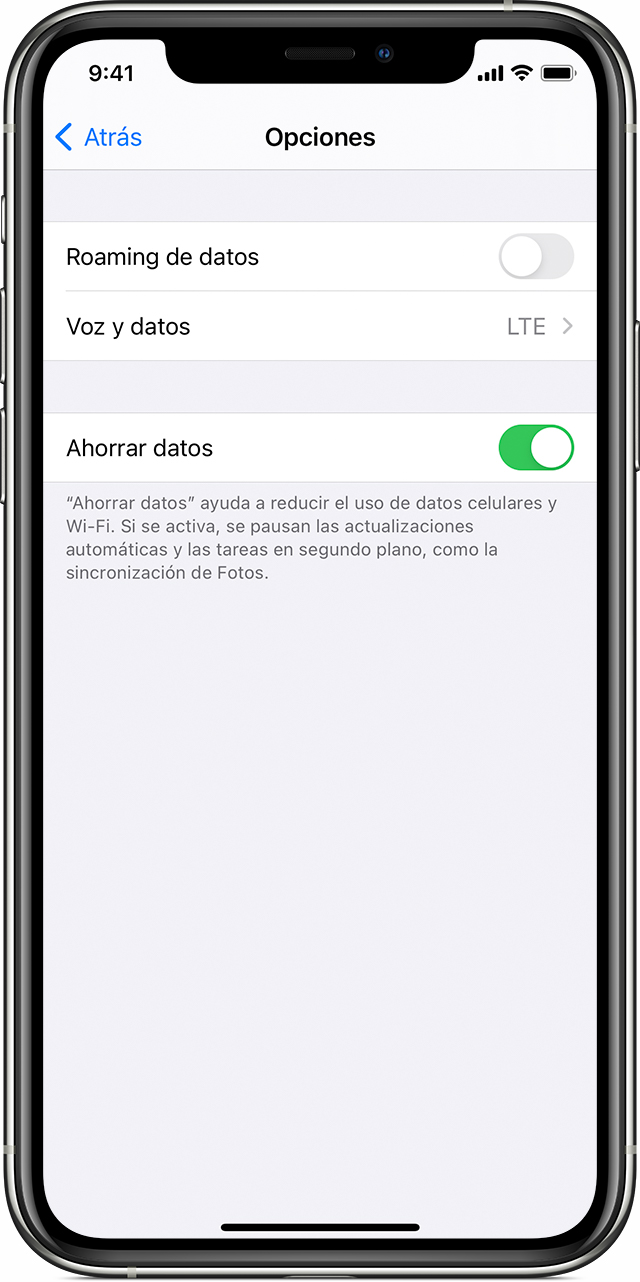 Usar Ahorrar datos en el iPhone y iPad Soporte técnico de Apple