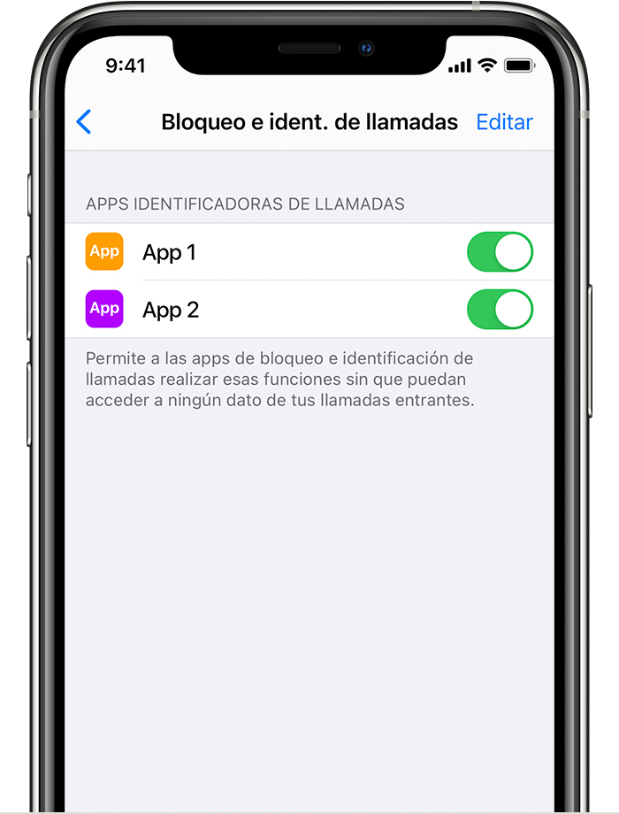 iPhone que muestra cómo configurar una app para filtrar las llamadas no deseadas