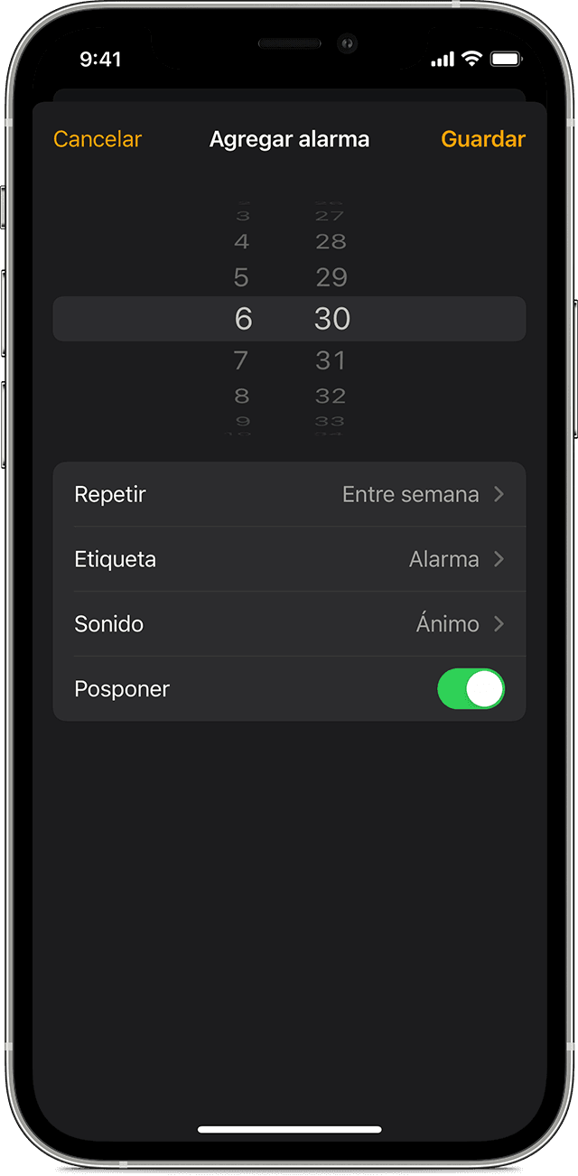 Cómo establecer y cambiar las alarmas en el iPhone - Soporte técnico de  Apple (MX)