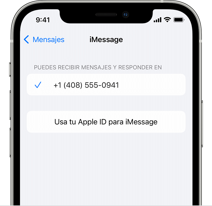 iPhone en el que se muestra cómo seleccionar la configuración de iMessage