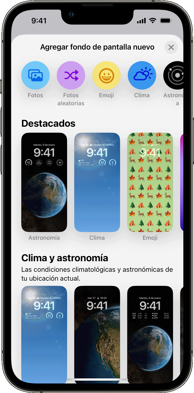 Cambiar el fondo de pantalla en el iPhone - Soporte técnico de Apple (MX)