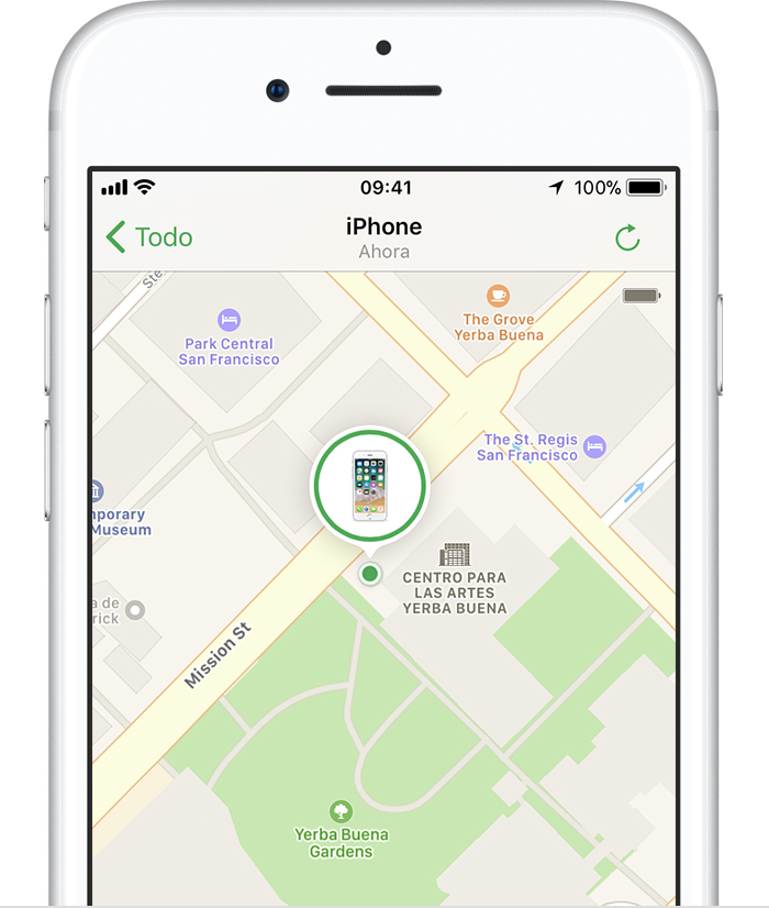 Si la app Buscar mi iPhone está activada en el dispositivo perdido
