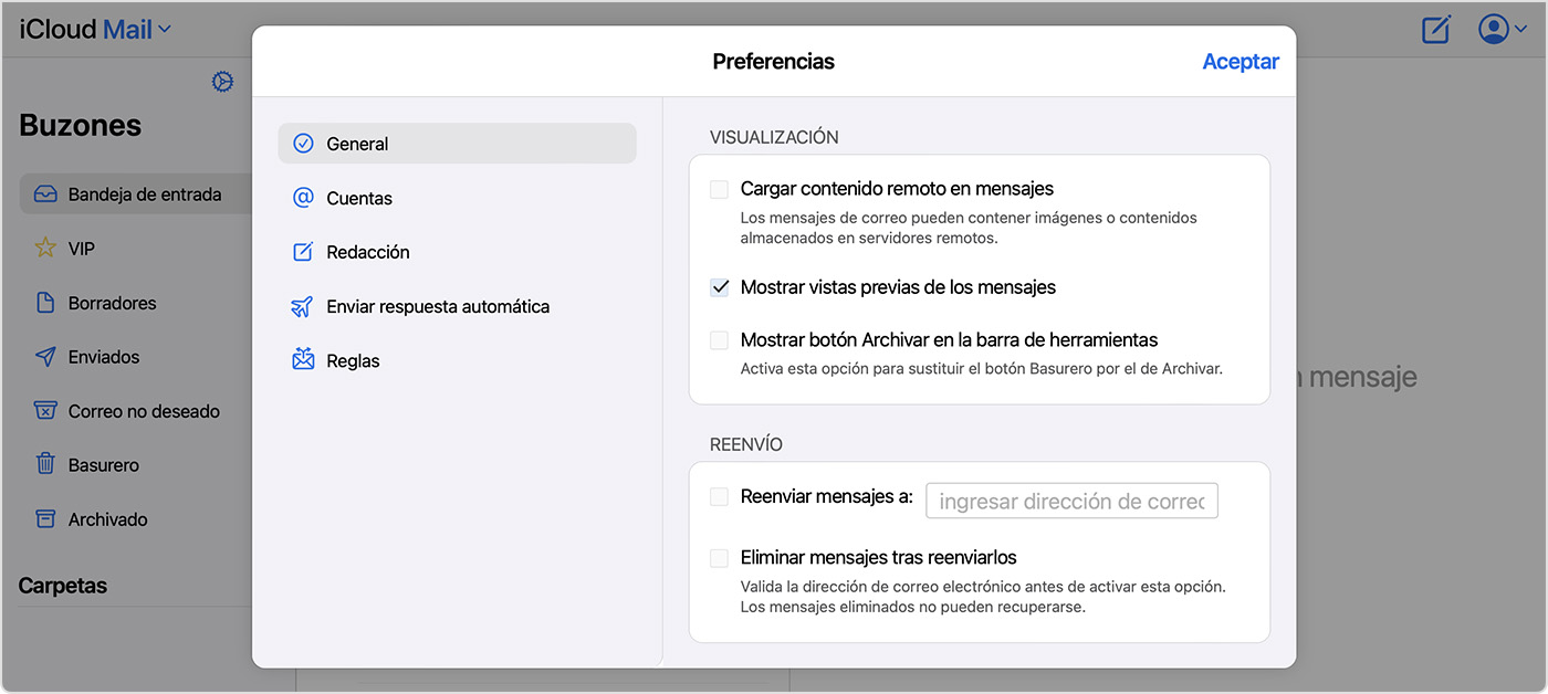Informar y reducir correo no deseado en Mail de iCloud - Soporte técnico de  Apple