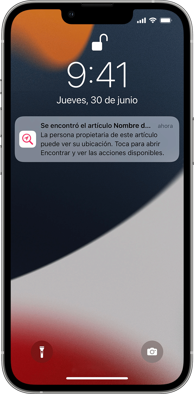 Alerta de notificación de seguimiento en el iPhone