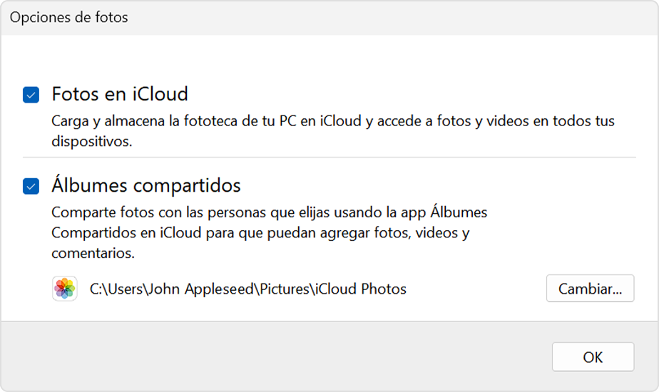 cómo configurar y usar fotos de icloud en una pc con windows soporte