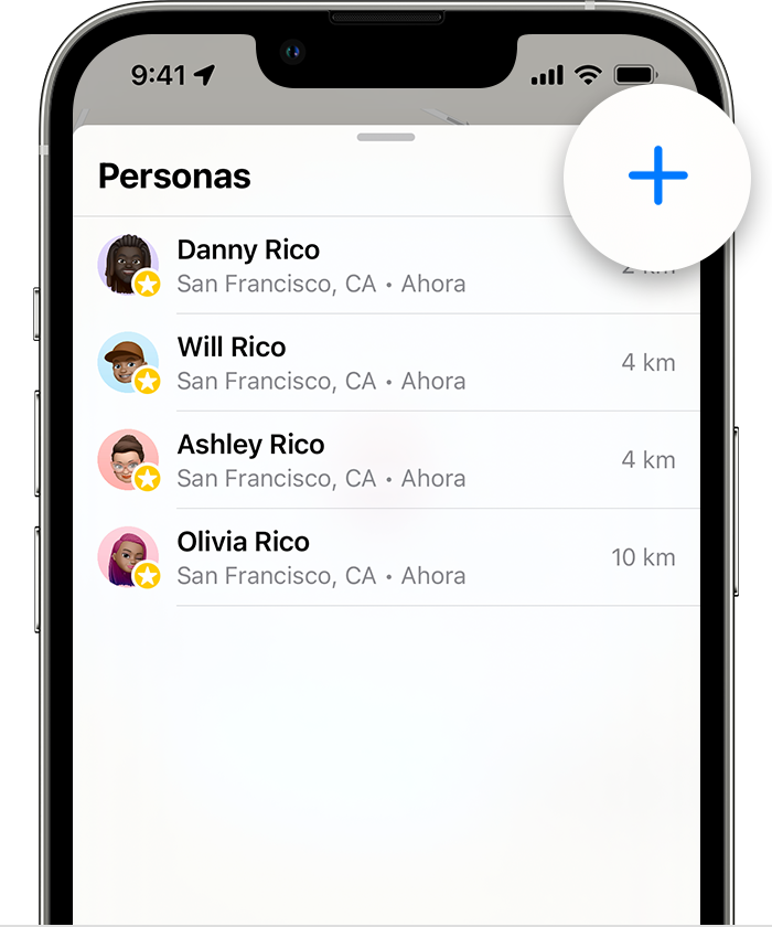 Comparte tu ubicación con un amigo mediante Encontrar en el iPhone