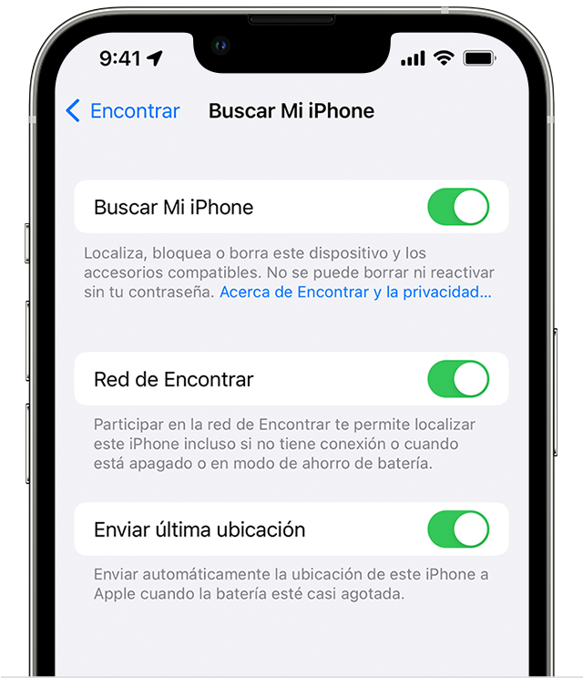 En el iPhone, puedes activar Encontrar en la app Configuración.