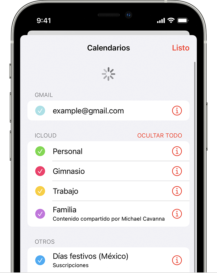 Si Contactos, Calendarios o Recordatorios de iCloud no se sincronizan -  Soporte técnico de Apple