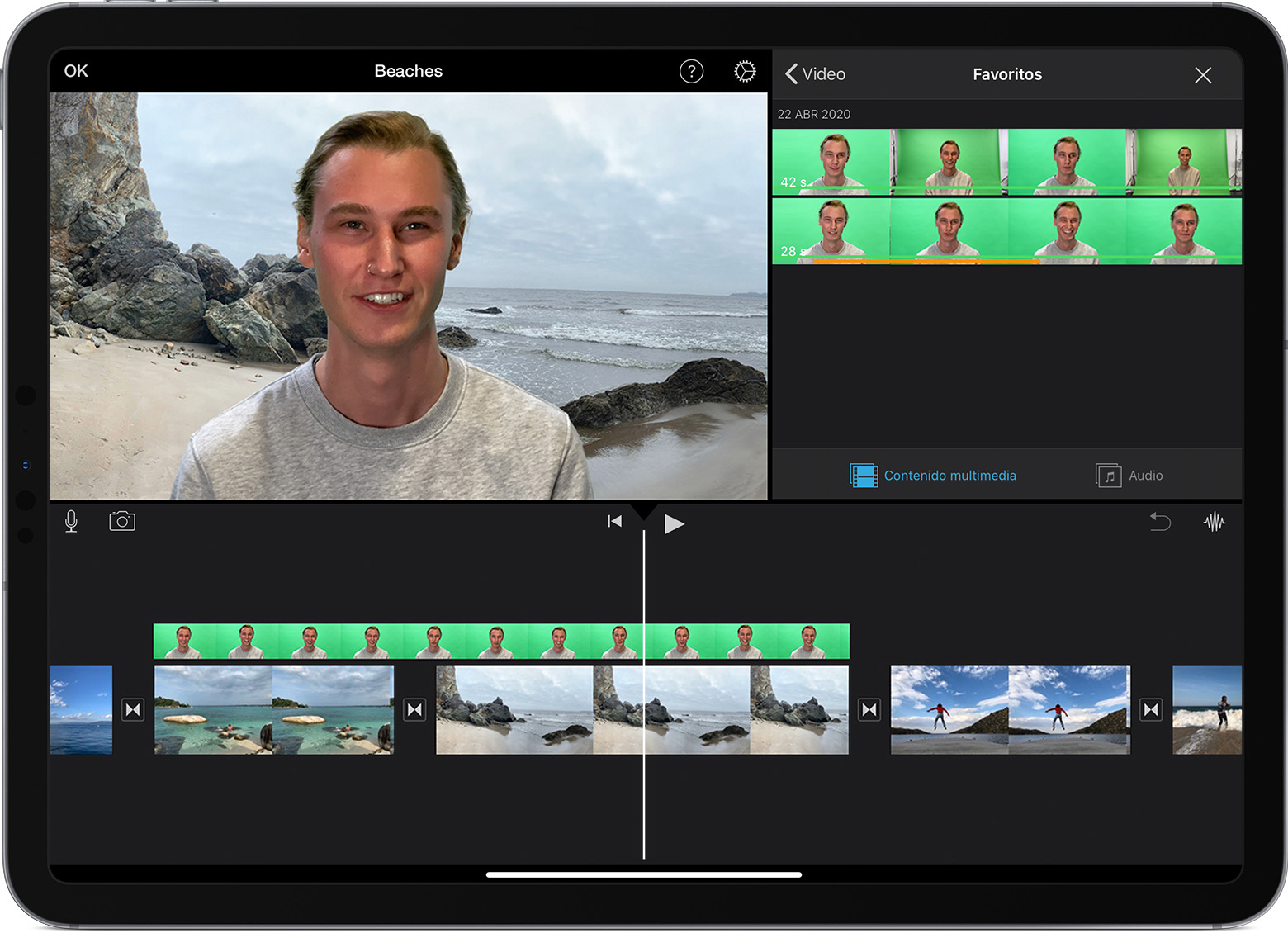 Cambiar el fondo de un video en iMovie - Soporte técnico de Apple