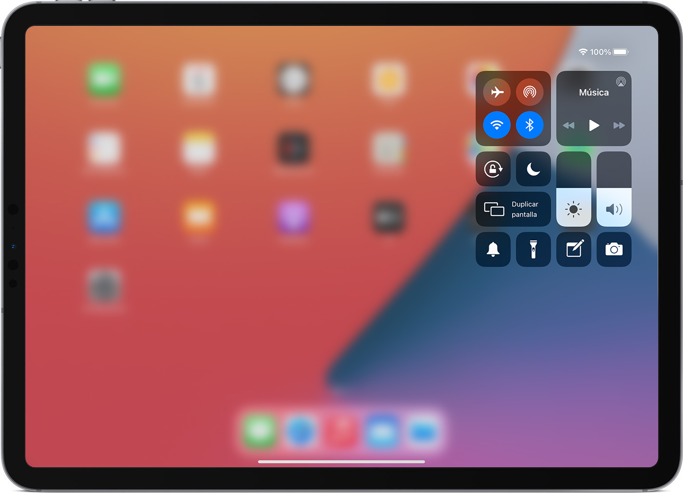 Acceder y personalizar el Centro de control en el iPad Soporte