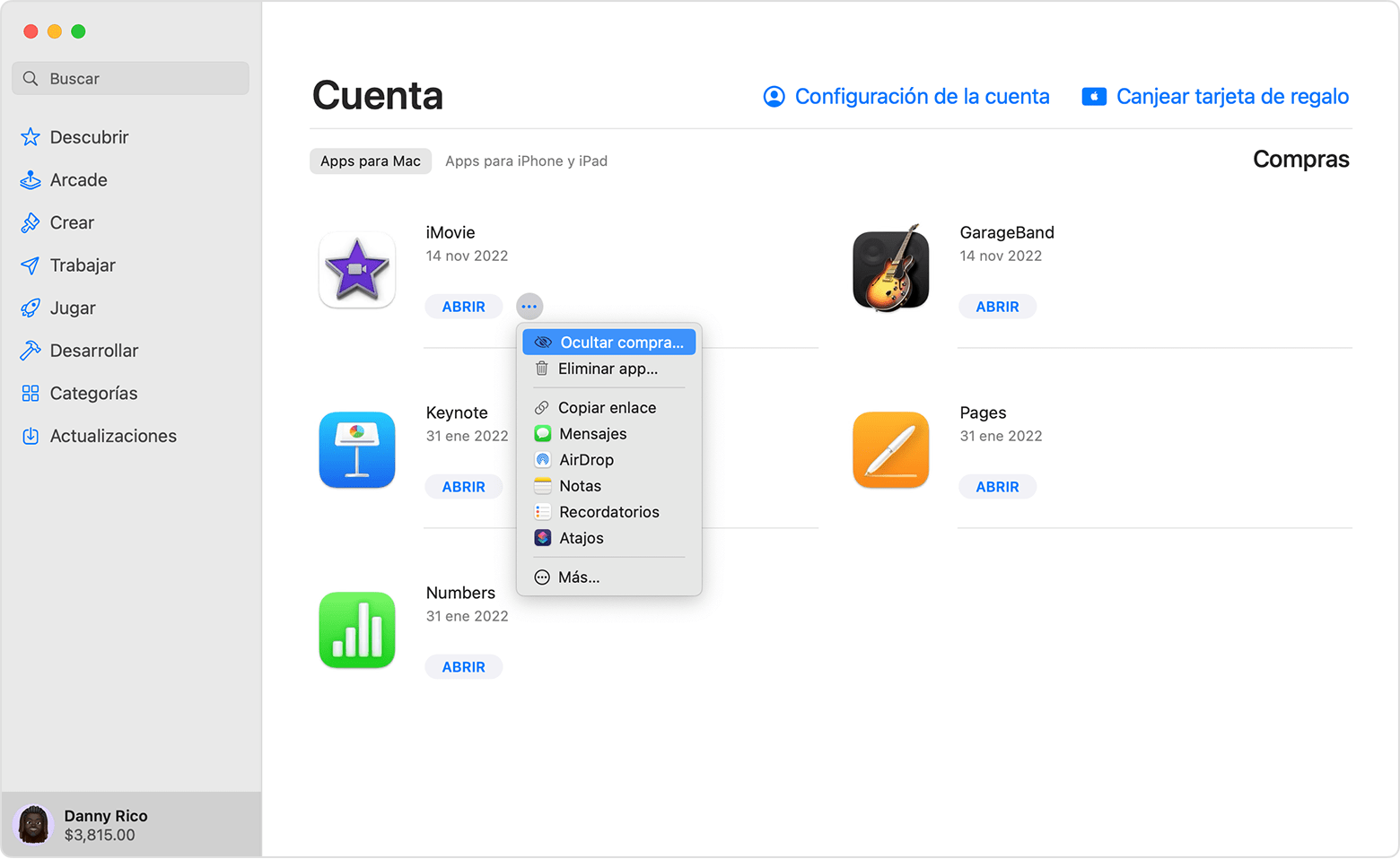 Descargar apps desde App Store en la Mac - Soporte técnico de Apple