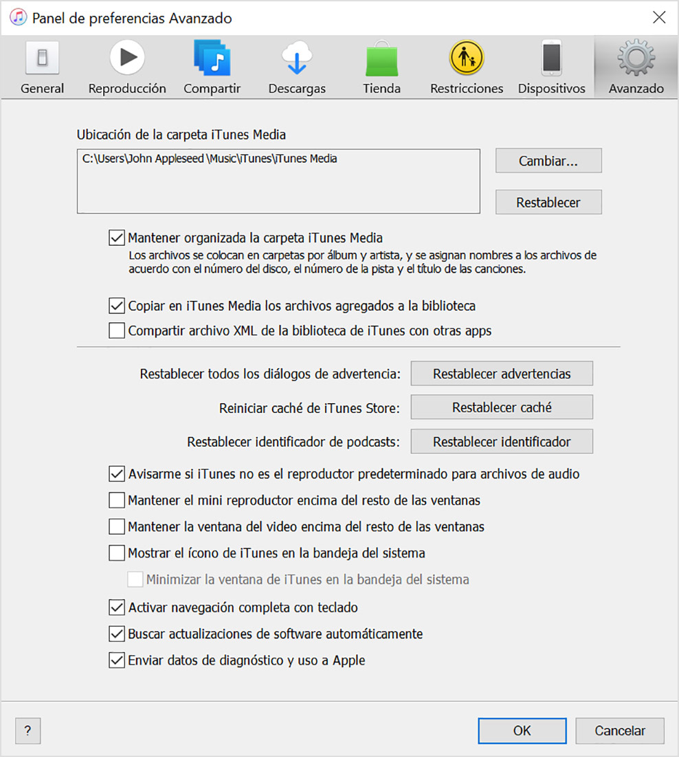 Realizar un respaldo y la biblioteca de iTunes en la PC - Soporte técnico de Apple