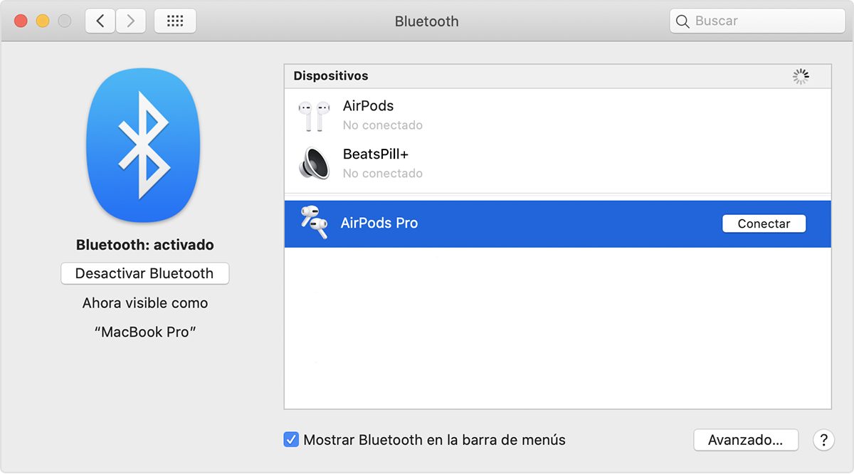 Amabilidad sector Universidad Configurar los AirPods con la Mac y otros dispositivos Bluetooth ...