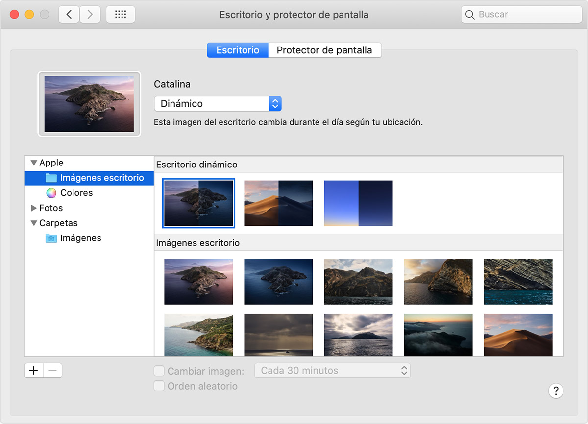 Cambiar la imagen del escritorio (fondo) en la Mac - Soporte técnico de  Apple (CL)