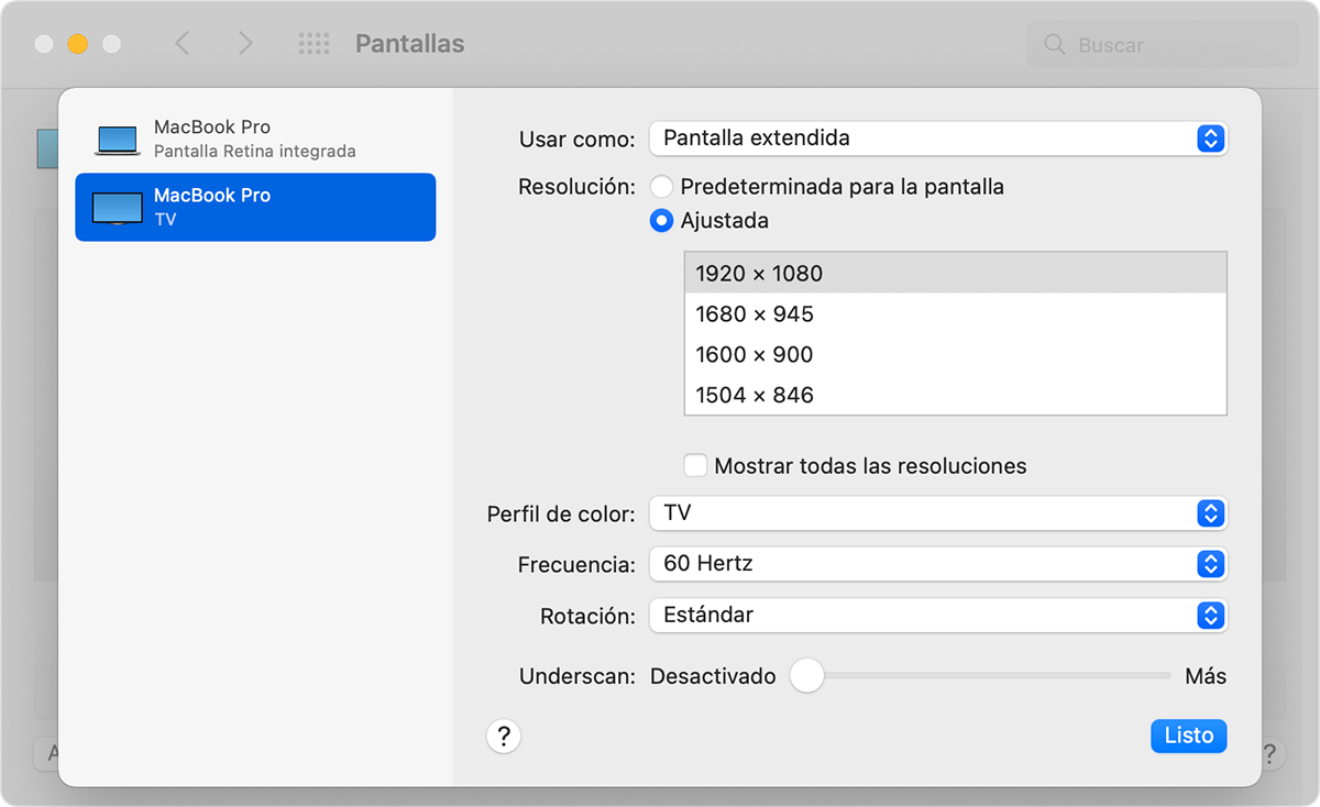 Compartir pantalla mac con tv