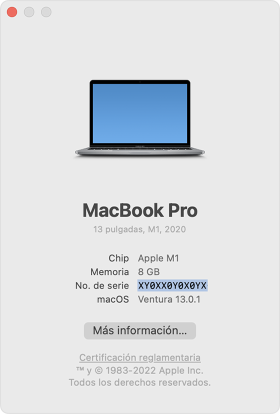 Buscar el nombre del modelo y el número de serie de la Mac - Soporte técnico  de Apple (MX)