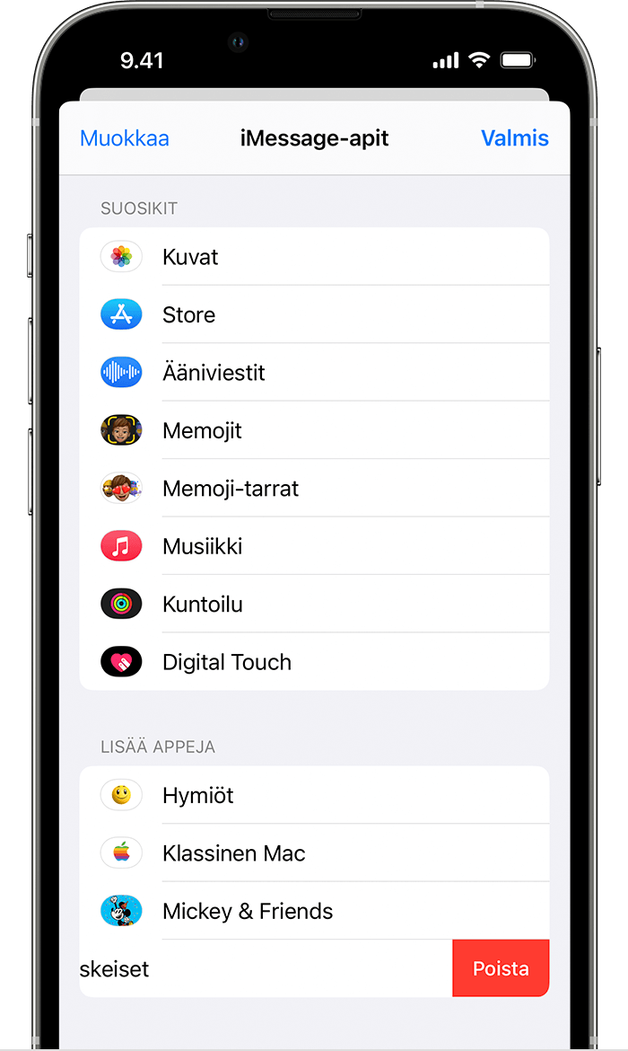 iPhone, jossa näkyy, miten voit poistaa iMessage-appeja