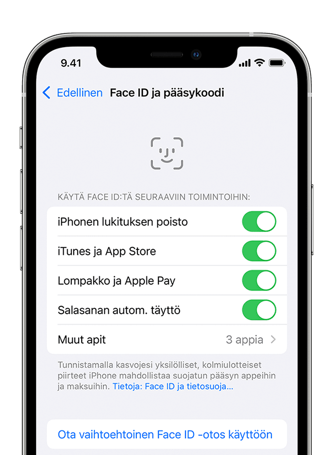 Jos Face ID ei toimi iPhonessa tai iPad Prossa - Apple-tuki (FI)