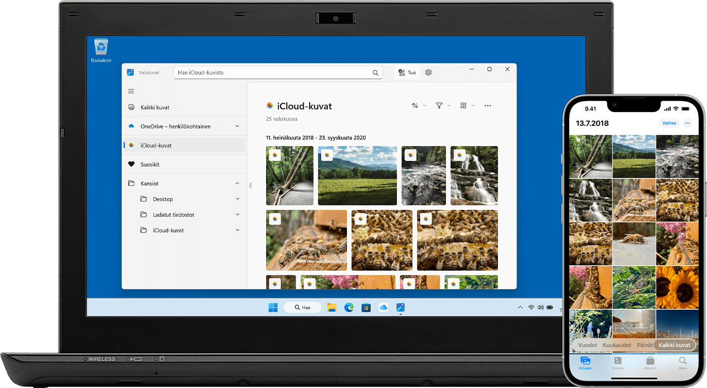 iCloud-kuvien käyttöönotto ja käyttö Windows-tietokoneessa - Apple-tuki (FI)