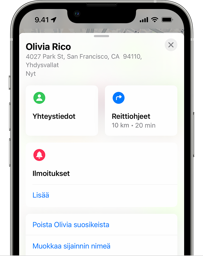 Löydä ystäväsi iPhonen Missä on…? -apin avulla