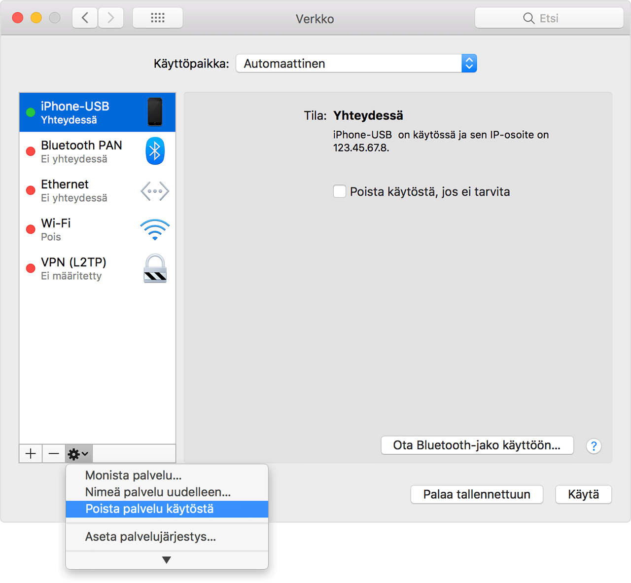 ios 7 bluetooth ei toimi