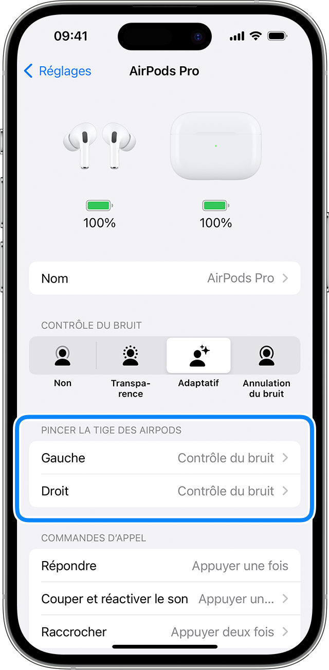 Modification des réglages de vos AirPods et de vos AirPods Pro – Assistance  Apple (CA)