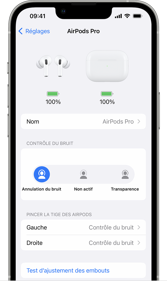 Annulation active du bruit et mode Transparence des AirPods Pro et des  AirPods Max – Assistance Apple (CA)