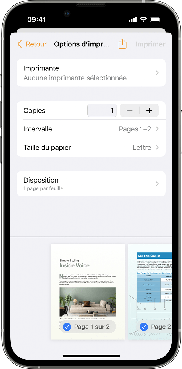 Utiliser AirPrint pour imprimer à partir de votre iPhone ou iPad –  Assistance Apple (CA)