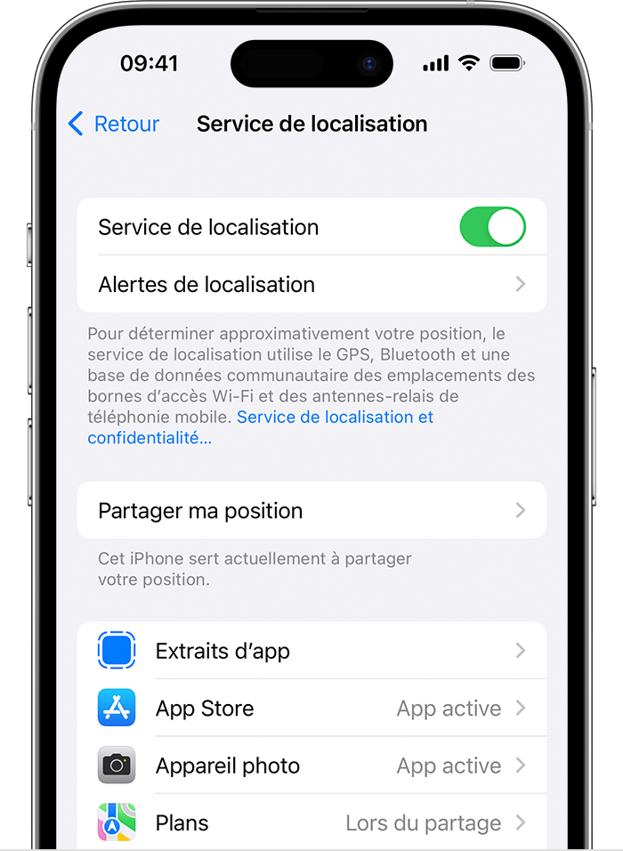 Dans les réglages iOS, vous pouvez bloquer les annonces selon le lieu.