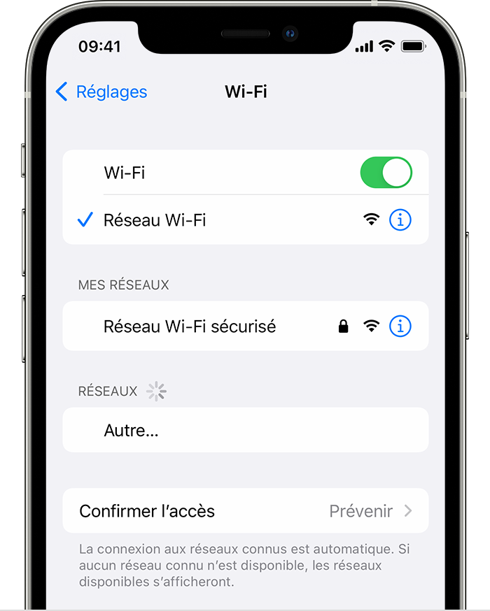 Connexion à un réseau Wi-Fi sur votre iPhone, iPad ou iPod touch –  Assistance Apple (CA)