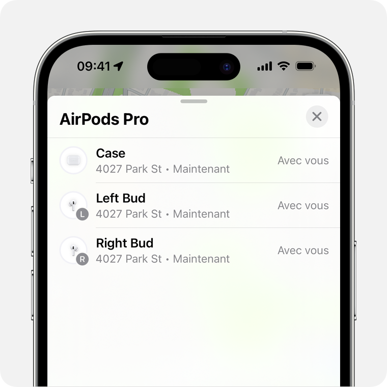Procédure à suivre si une alerte indique qu'un AirTag, un accessoire du  réseau Localiser ou une paire d'AirPods se déplace avec vous - Assistance  Apple (FR)