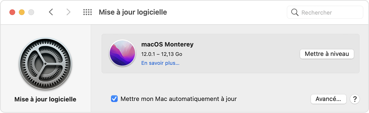 Préférences de Mise à jour logicielle