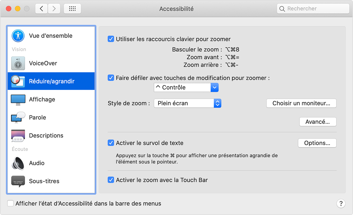 Zoomer ou dézoomer sur Mac – Assistance Apple (CA)