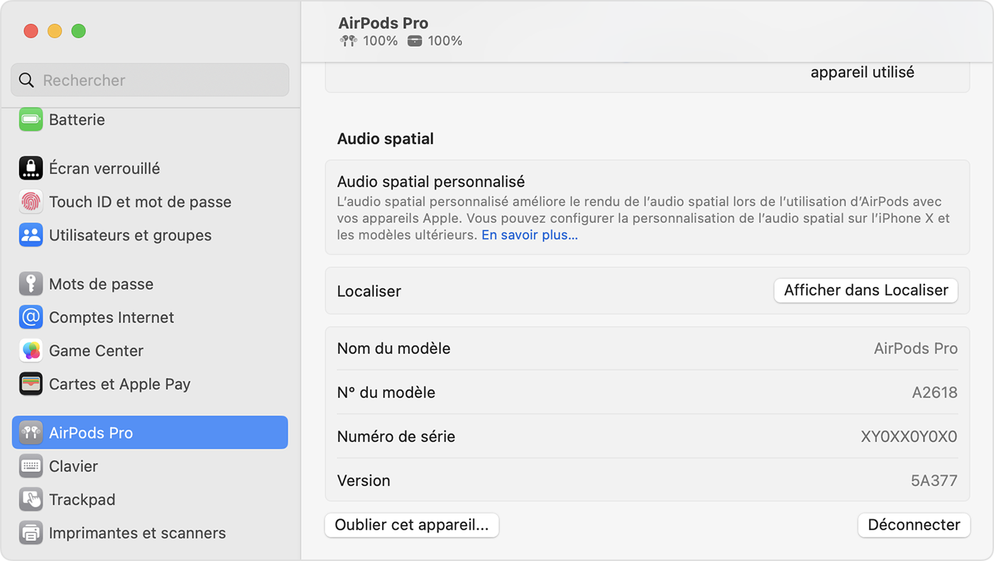 Trouver le numéro de série de vos AirPods - Assistance Apple (FR)