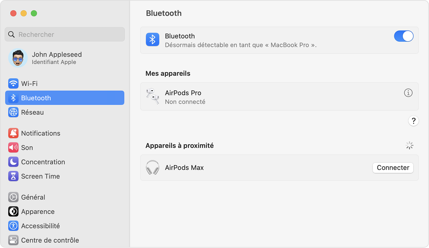Options Bluetooth Mac