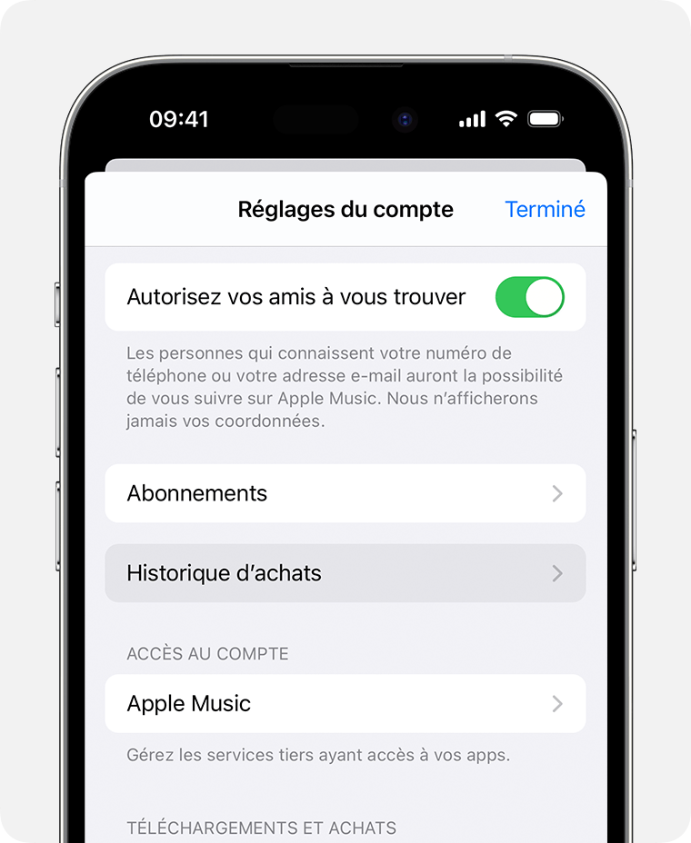 Demander un remboursement pour des apps ou des contenus achetés