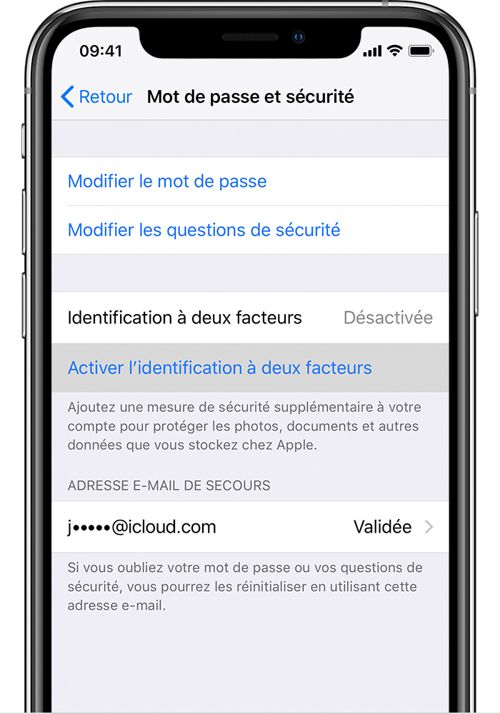 Identification A Deux Facteurs Pour L Identifiant Apple Assistance Apple