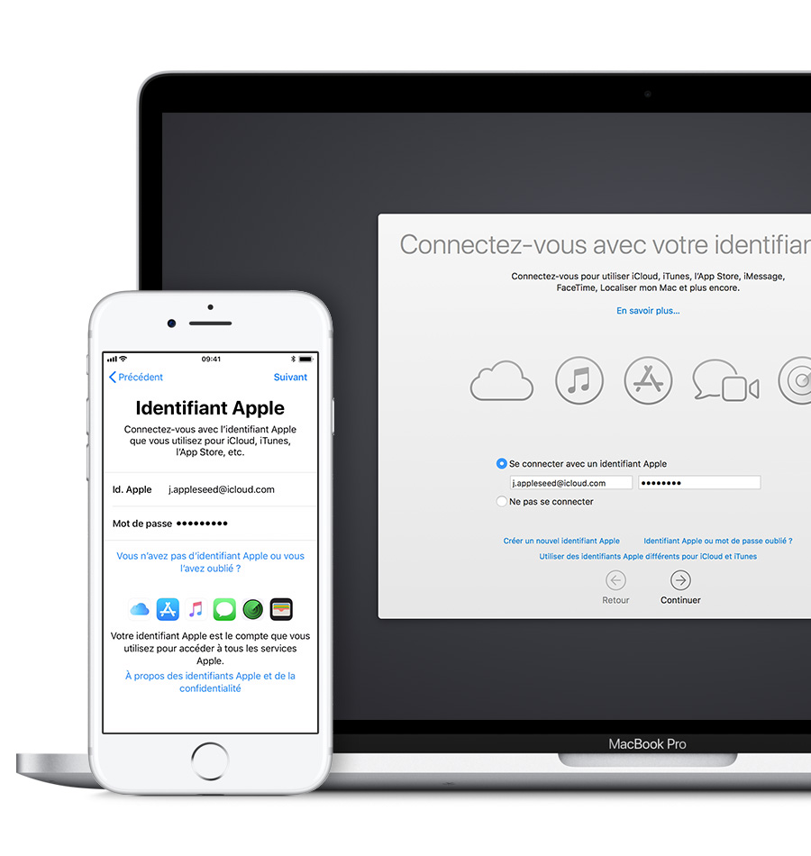 Connexion à l’aide de votre identifiant Apple Assistance Apple