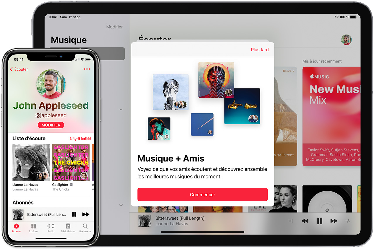 suivre ami apple music