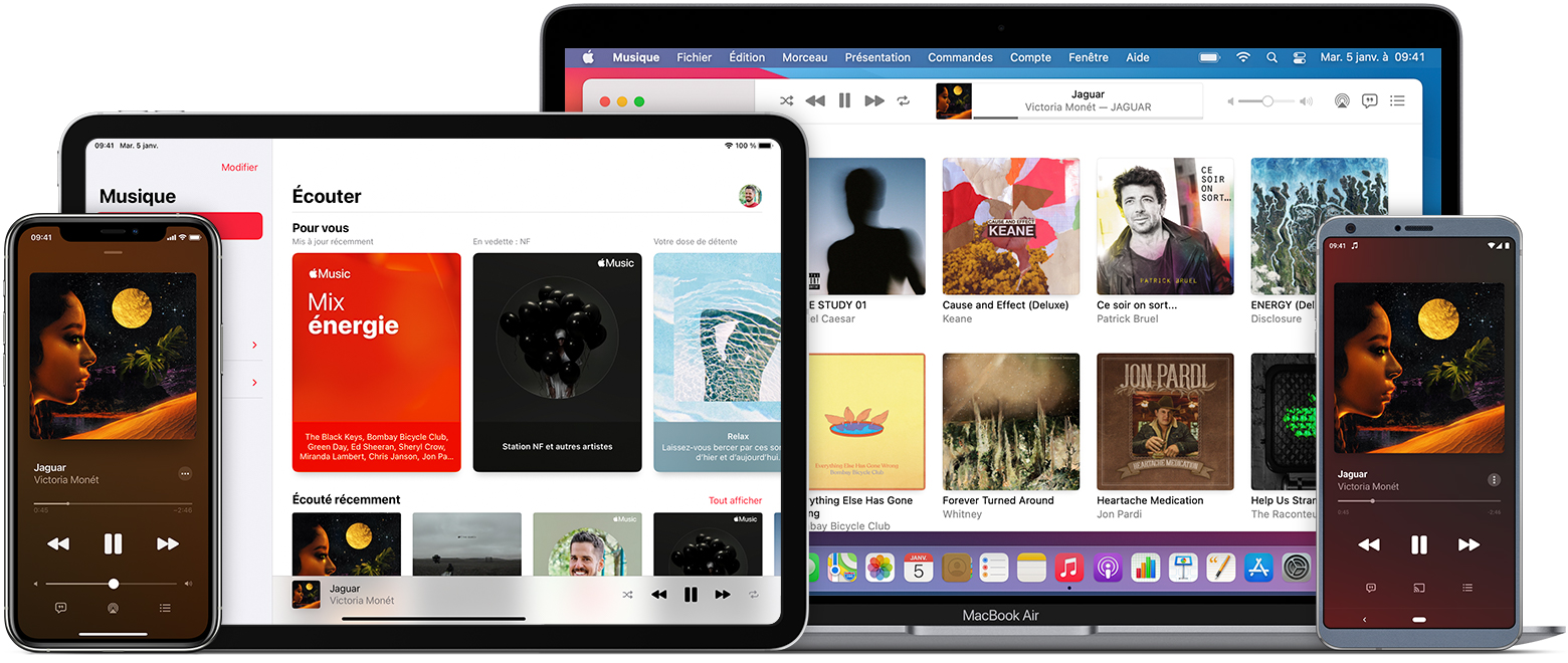 Écouter de la musique et plus encore dans l'app Musique - Assistance Apple  (TN)