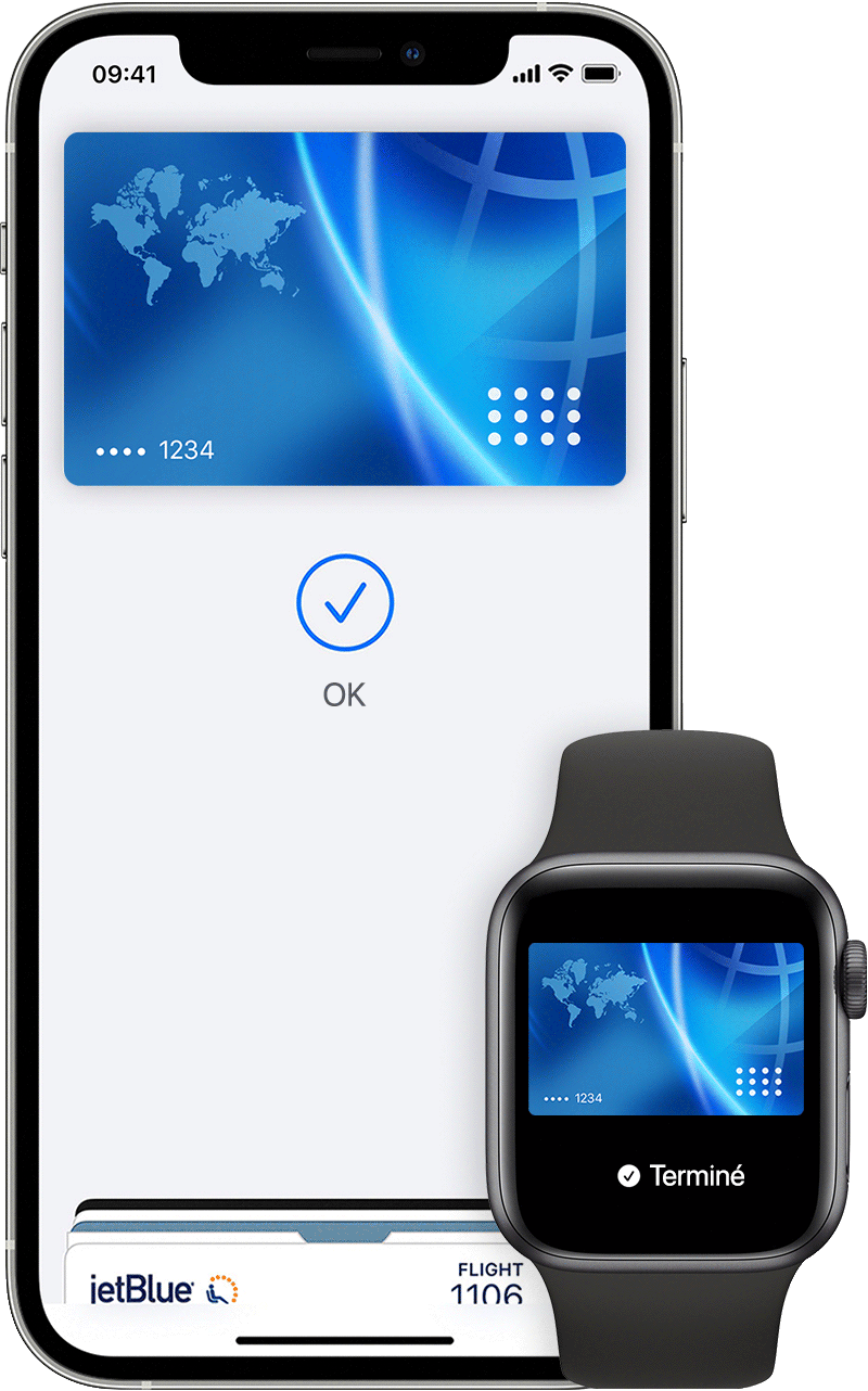 Utilisation de votre iPhone ou Apple Watch pour effectuer des achats à l’aide d’Apple Pay