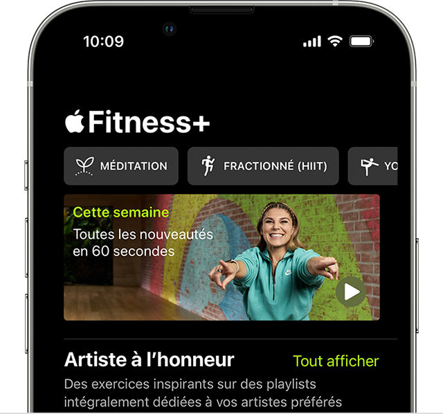 Types d’exercices dans l’onglet Fitness+