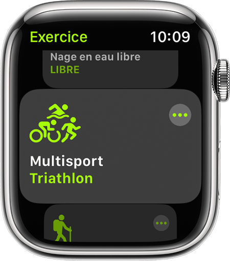 L’option d’exercice Multisport dans l’app Exercice sur l’Apple Watch.