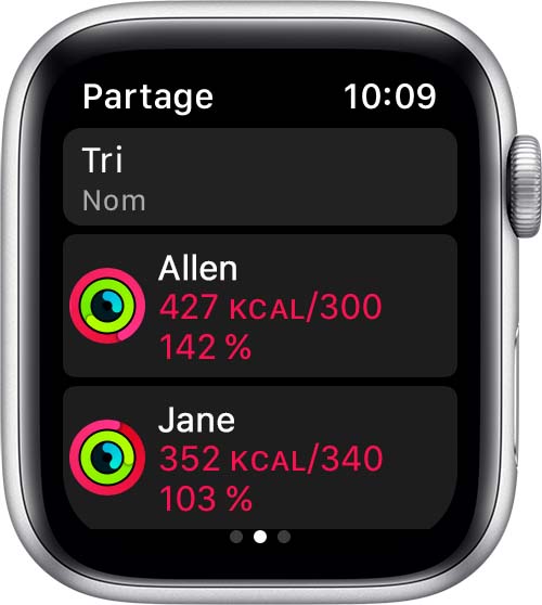 Comparer la progression de votre activité sur l’Apple Watch