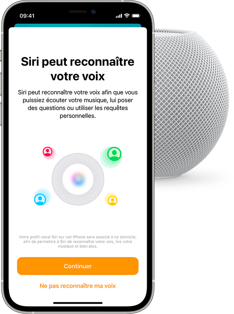 Capture d’écran iOS montrant que le HomePod peut reconnaître votre voix 
