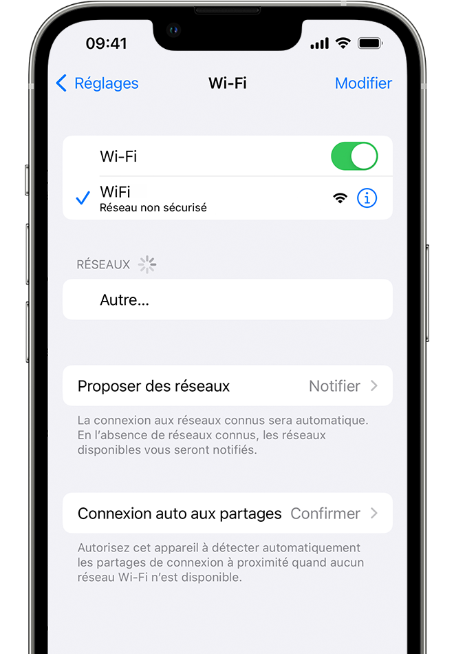 Impossible de se connecter à un réseau Wi-Fi sur un iPhone ou iPad -  Assistance Apple (SN)