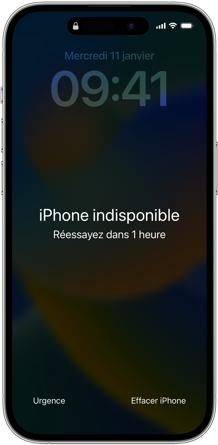 Si vous voyez un message « iPhone/iPad indisponible » ou un écran «  Verrouillage de sécurité » - Assistance Apple (FR)